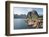 Hamnoy where rorbu (fishermen's huts) are now used for tourist accommodation-Ellen Rooney-Framed Photographic Print