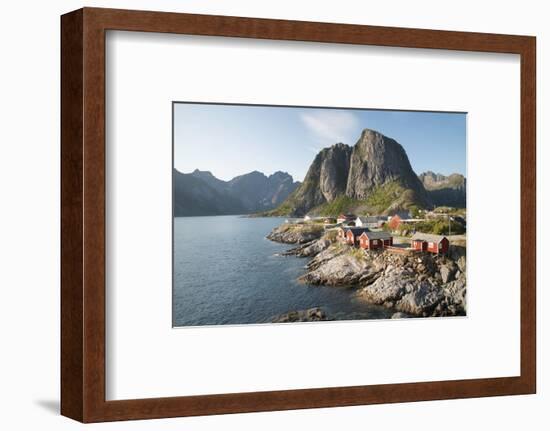 Hamnoy where rorbu (fishermen's huts) are now used for tourist accommodation-Ellen Rooney-Framed Photographic Print