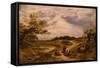 Hampstead Heath, C.1855-56 (Oil on Canvas)-John Linnell-Framed Stretched Canvas