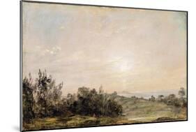 Hampstead Heath, Looking Towards Harrow, 1821-22 (Oil on Paper Laid on Canvas)-John Constable-Mounted Giclee Print