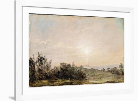 Hampstead Heath, Looking Towards Harrow, 1821-22 (Oil on Paper Laid on Canvas)-John Constable-Framed Giclee Print