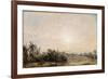 Hampstead Heath, Looking Towards Harrow, 1821-22 (Oil on Paper Laid on Canvas)-John Constable-Framed Giclee Print