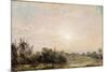 Hampstead Heath, Looking Towards Harrow, 1821-22 (Oil on Paper Laid on Canvas)-John Constable-Mounted Giclee Print