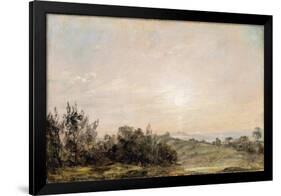 Hampstead Heath, Looking Towards Harrow, 1821-22 (Oil on Paper Laid on Canvas)-John Constable-Framed Giclee Print