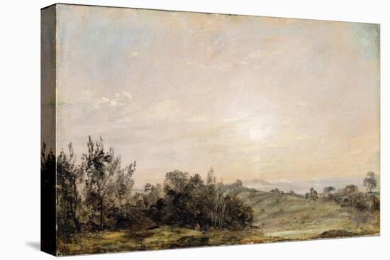 Hampstead Heath, Looking Towards Harrow, 1821-22 (Oil on Paper Laid on Canvas)-John Constable-Stretched Canvas