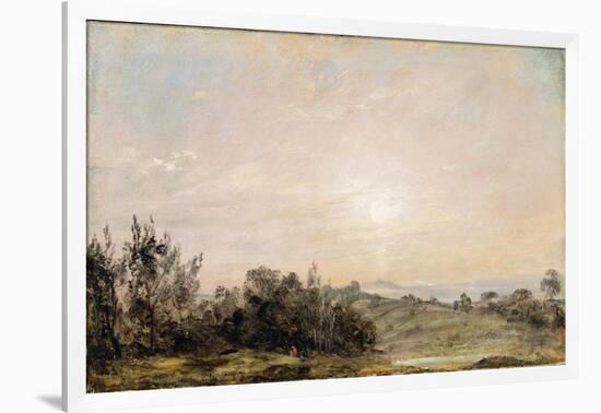 Hampstead Heath, Looking Towards Harrow, 1821-22 (Oil on Paper Laid on Canvas)-John Constable-Framed Giclee Print