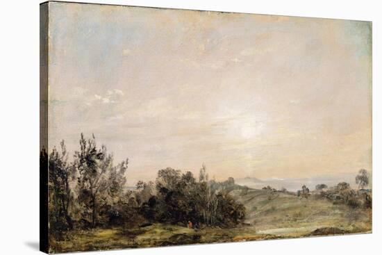 Hampstead Heath, Looking Towards Harrow, 1821-22 (Oil on Paper Laid on Canvas)-John Constable-Stretched Canvas