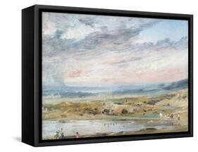 Hampstead heath, with pond and bathers, 1821-John Constable-Framed Stretched Canvas