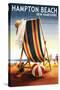 Hampton Beach, New Hampshire - Beach Chair and Ball-Lantern Press-Stretched Canvas