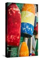 Hampton Beach, New Hampshire - Colorful Bouys-Lantern Press-Stretched Canvas