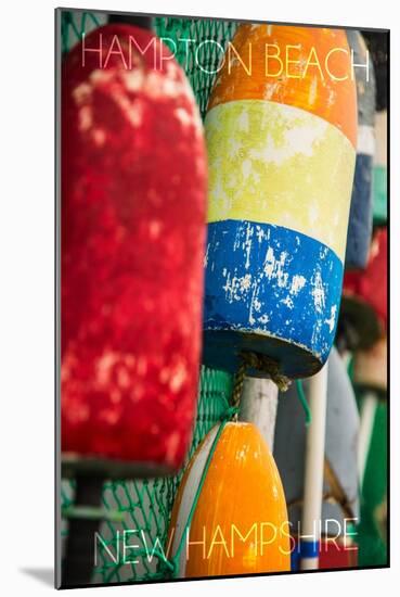 Hampton Beach, New Hampshire - Colorful Bouys-Lantern Press-Mounted Art Print
