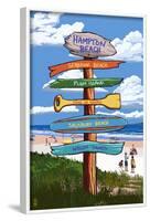 Hampton Beach, New Hampshire - Destination Signpost-Lantern Press-Framed Art Print