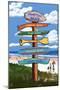 Hampton Beach, New Hampshire - Destination Signpost-Lantern Press-Mounted Art Print
