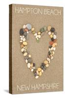 Hampton Beach, New Hampshire - Heart on Sand-Lantern Press-Stretched Canvas