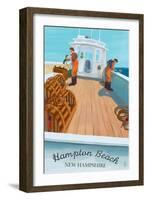 Hampton Beach, New Hampshire - Lobster Boat-Lantern Press-Framed Art Print