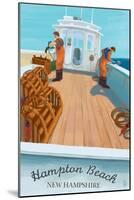 Hampton Beach, New Hampshire - Lobster Boat-Lantern Press-Mounted Art Print