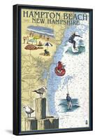 Hampton Beach, New Hampshire - Nautical Chart-Lantern Press-Framed Art Print