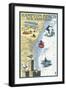 Hampton Beach, New Hampshire - Nautical Chart-Lantern Press-Framed Art Print