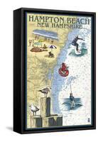 Hampton Beach, New Hampshire - Nautical Chart-Lantern Press-Framed Stretched Canvas