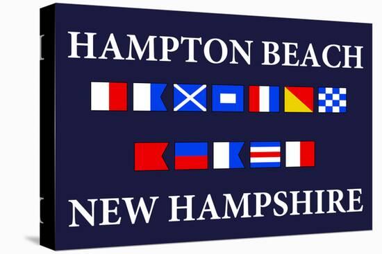 Hampton Beach, New Hampshire - Nautical Flags-Lantern Press-Stretched Canvas