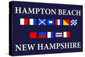 Hampton Beach, New Hampshire - Nautical Flags-Lantern Press-Stretched Canvas