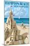 Hampton Beach, New Hampshire - Sand Castle-Lantern Press-Mounted Art Print