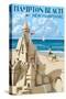 Hampton Beach, New Hampshire - Sand Castle-Lantern Press-Stretched Canvas