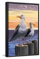 Hampton Beach, New Hampshire - Seagull-Lantern Press-Framed Art Print