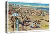 Hampton Beach, New Hampshire, View of a Crowded Beach-Lantern Press-Stretched Canvas