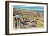 Hampton Beach, New Hampshire, View of a Crowded Beach-Lantern Press-Framed Art Print