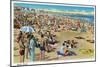 Hampton Beach, New Hampshire, View of a Crowded Beach-Lantern Press-Mounted Art Print