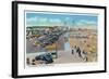 Hampton Beach, New Hampshire, View of Ocean Blvd and the Playground-Lantern Press-Framed Art Print