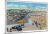 Hampton Beach, New Hampshire, View of Ocean Blvd and the Playground-Lantern Press-Mounted Art Print