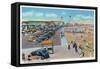 Hampton Beach, New Hampshire, View of Ocean Blvd and the Playground-Lantern Press-Framed Stretched Canvas