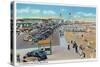 Hampton Beach, New Hampshire, View of Ocean Blvd and the Playground-Lantern Press-Stretched Canvas
