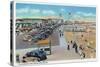 Hampton Beach, New Hampshire, View of Ocean Blvd and the Playground-Lantern Press-Stretched Canvas