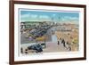 Hampton Beach, New Hampshire, View of Ocean Blvd and the Playground-Lantern Press-Framed Premium Giclee Print