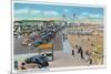 Hampton Beach, New Hampshire, View of Ocean Blvd and the Playground-Lantern Press-Mounted Premium Giclee Print