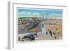 Hampton Beach, New Hampshire, View of Ocean Blvd and the Playground-Lantern Press-Framed Art Print