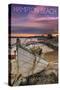 Hampton Beach, New Hampshire - Wooden Boat on Beach-Lantern Press-Stretched Canvas