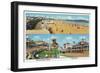 Hampton Beach, NH, General Views of Beach, Ocean Ave, and the Casino-Lantern Press-Framed Art Print