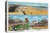 Hampton Beach, NH, General Views of Beach, Ocean Ave, and the Casino-Lantern Press-Stretched Canvas