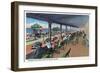 Hampton Beach, NH, Listening to the Band on the Casino Veranda Scene-Lantern Press-Framed Art Print