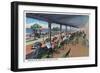 Hampton Beach, NH, Listening to the Band on the Casino Veranda Scene-Lantern Press-Framed Art Print