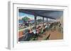 Hampton Beach, NH, Listening to the Band on the Casino Veranda Scene-Lantern Press-Framed Art Print