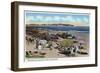 Hampton Beach, NH, View of the Rocks and Great Boars Head from Beach-Lantern Press-Framed Art Print