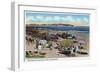 Hampton Beach, NH, View of the Rocks and Great Boars Head from Beach-Lantern Press-Framed Art Print