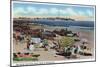 Hampton Beach, NH, View of the Rocks and Great Boars Head from Beach-Lantern Press-Mounted Art Print