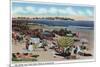 Hampton Beach, NH, View of the Rocks and Great Boars Head from Beach-Lantern Press-Mounted Art Print