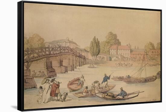 Hampton Bridge, 1800-Thomas Rowlandson-Framed Stretched Canvas